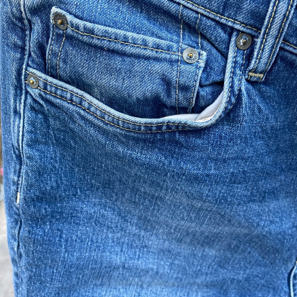 All Saints Blue Straight Jeans with Classic Stitching